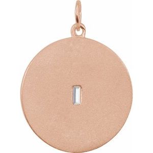 14K Rose Gold  .07 CT Diamond Disc Pendant