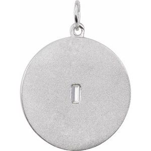 Sterling Silver .05 CT Diamond Disc Pendant
