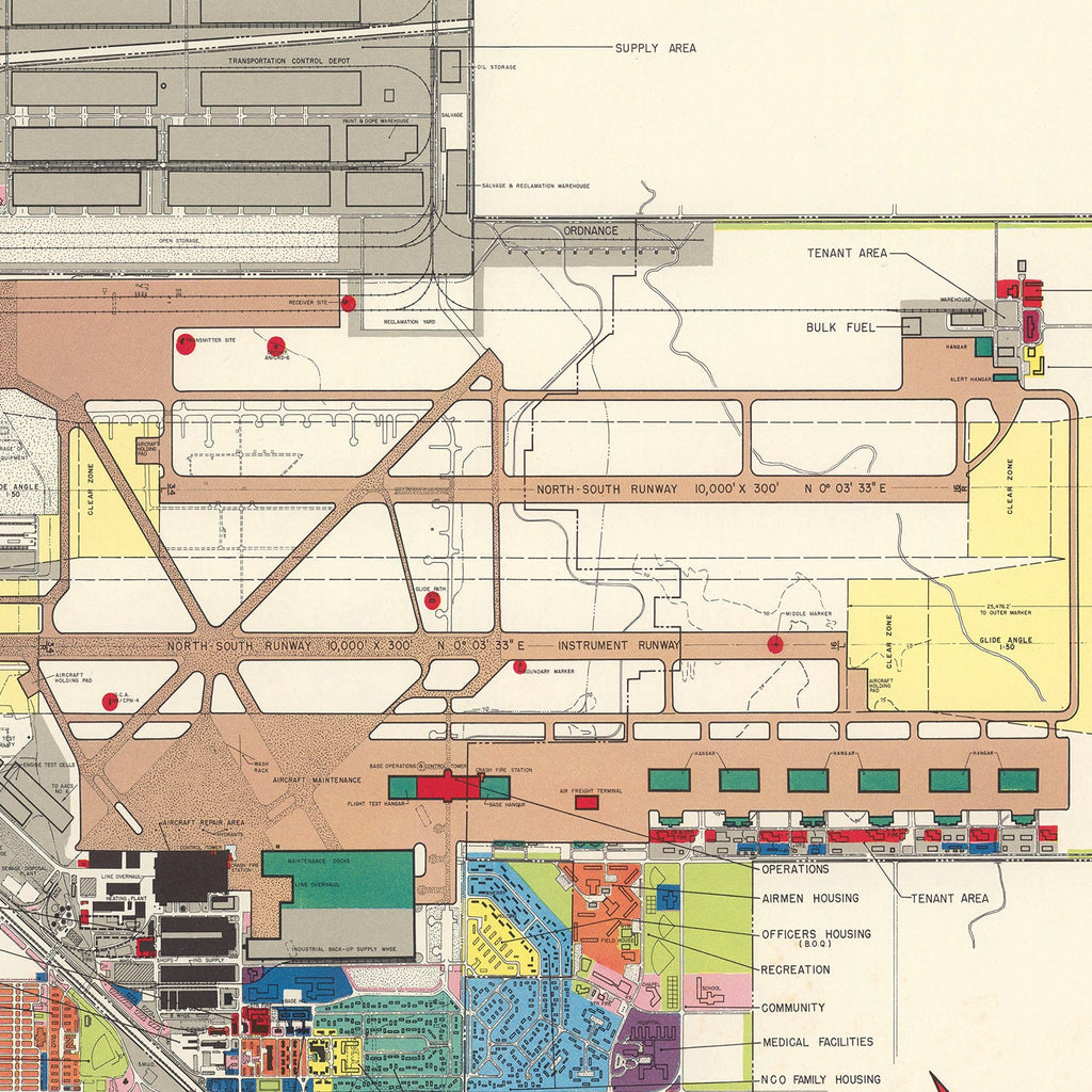 Vintage Map of McClellan Air Force Base, 1952
