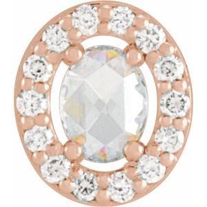 14K Rose Gold 1/6 CTW Rose-Cut & Faceted Natural Diamond  Halo-Style Pendant