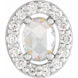 Platinum 1/6 CTW Rose-Cut & Faceted Natural Diamond Halo-Style Pendant