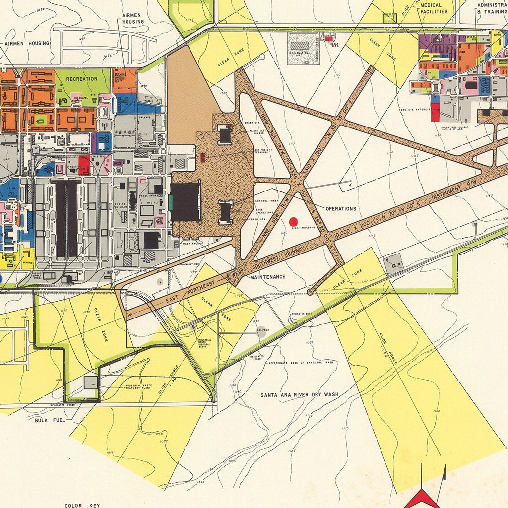 Vintage Map of Norton Air Force Base, 1952