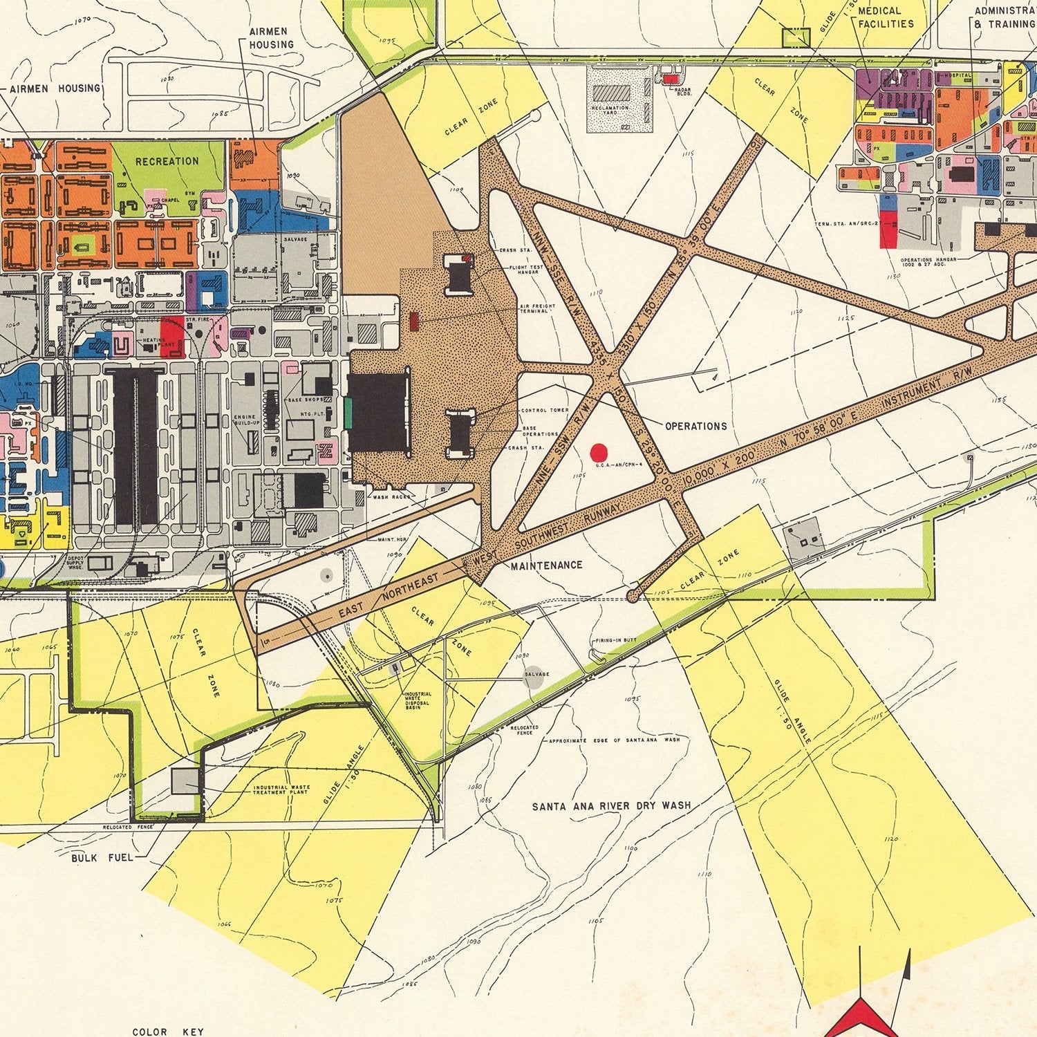 Vintage Map of Norton Air Force Base, 1952