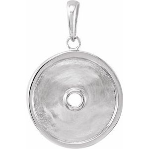 Platinum Natural Aquamarine & 1/4 CTW Natural Diamond Disc Pendant