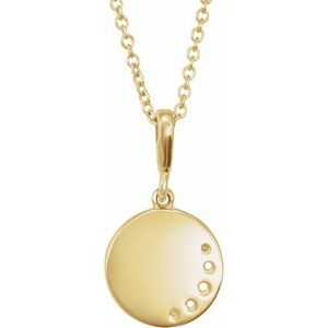 14K Yellow Gold 1/10 CTW Natural Diamond Crescent Moon 16-18" Necklace