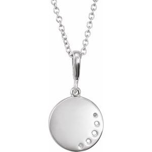 Platinum 1/10 CTW Natural Diamond Crescent Moon 16-18" Necklace