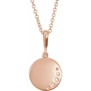 14K Rose Gold 1/10 CTW Natural Diamond Crescent Moon 16-18" Necklace