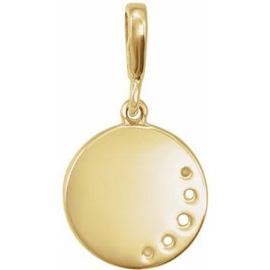 14K Yellow Gold 1/10 CTW Natural Diamond Crescent Moon Pendant