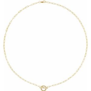 14K Yellow Gold .04 CTW Natural Diamond Toggle 16" Necklace