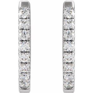 14K White Gold 1/6 CTW Natural Diamond Hoop Earrings – image 2