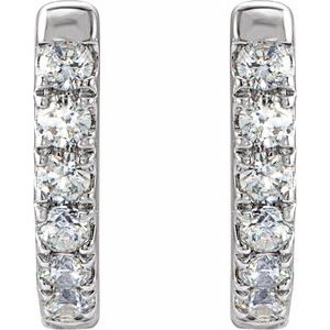 Sterling Silver 1/8 CTW Natural Diamond Hoop Earrings – image 2