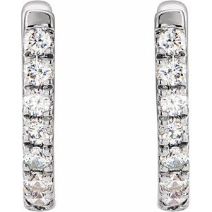 Sterling Silver 1/6 CTW Natural Diamond Hoop Earrings – image 2