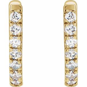 14K Yellow Gold 1/6 CTW Natural Diamond Hoop Earrings