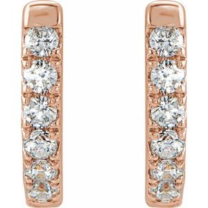 14K Rose Gold 1/8 CTW Natural Diamond Hoop Earrings – image 2