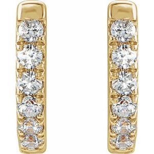 14K Yellow Gold Vermeil 1/8 CTW Lab-Grown Diamond Hoop Earrings – image 2