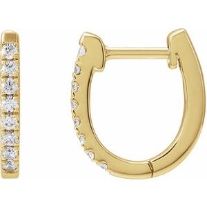 14K Yellow Gold Vermeil 1/6 CTW Lab-Grown Diamond Hoop Earrings