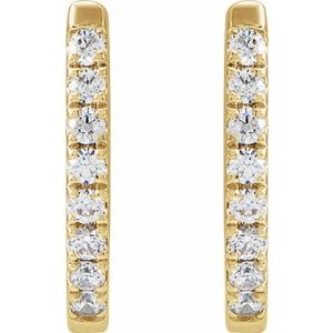 14K Yellow Gold Vermeil 1/6 CTW Lab-Grown Diamond Hoop Earrings – image 2
