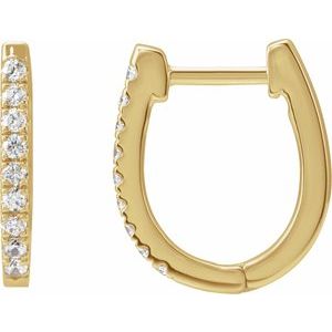 14K Yellow Gold 1/5 CTW Natural Diamond Hoop Earrings