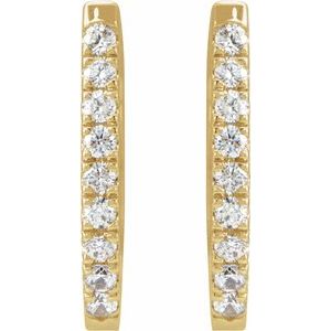 14K Yellow Gold 1/5 CTW Natural Diamond Hoop Earrings – image 2