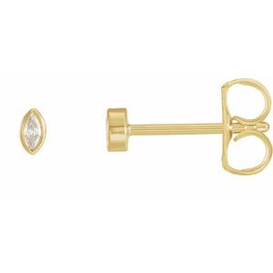 14K Yellow Gold .04 CTW Natural Diamond Solitaire Bezel-Set Earrings