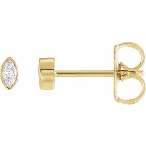 14K Yellow Gold .06 CTW Natural Diamond Solitaire Bezel-Set Earrings