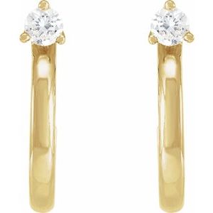 14K Yellow Gold 1/8 CTW Natural Diamond Hoop Earring – image 2