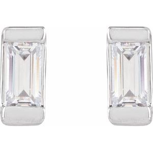 14K White Gold .08 CTW Lab-Grown Diamond Earrings