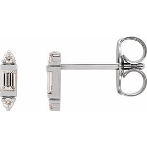 Platinum 1/10 CTW Natural Diamond Earrings