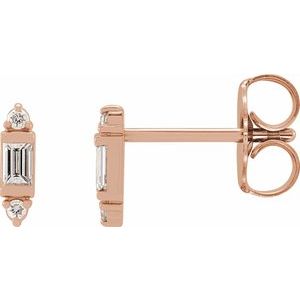 14K Rose Gold 1/10 CTW Natural Diamond Earrings