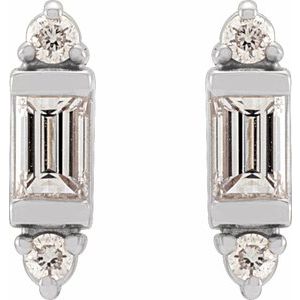 Platinum 1/10 CTW Natural Diamond Earrings – image 2