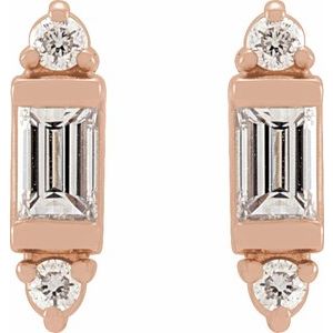 14K Rose Gold 1/10 CTW Natural Diamond Earrings – image 2