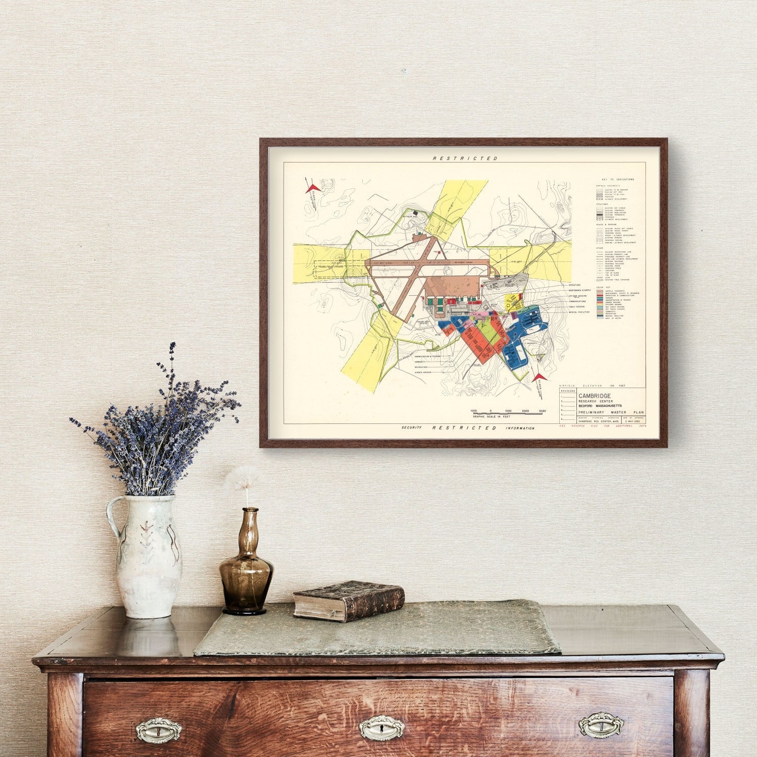 Vintage Map of Cambridge Research Center, 1952