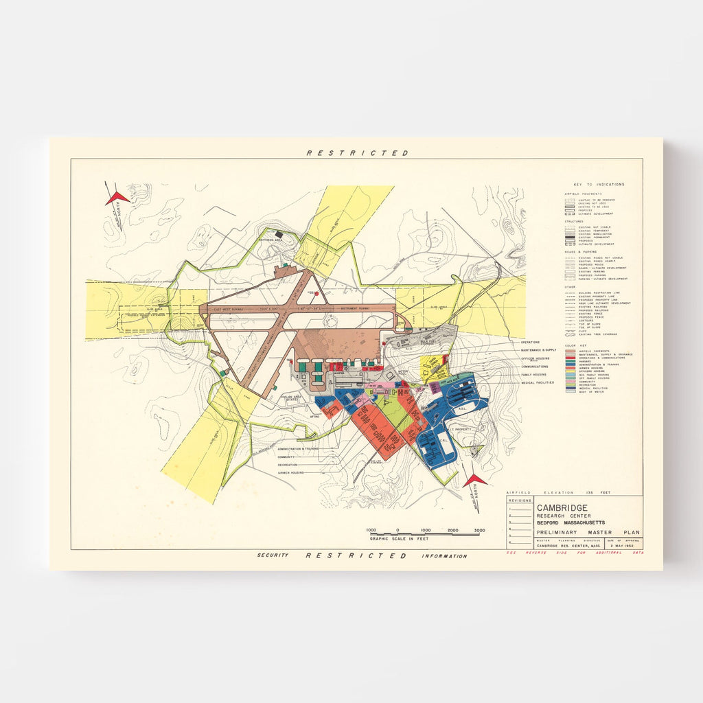 Vintage Map of Cambridge Research Center, 1952
