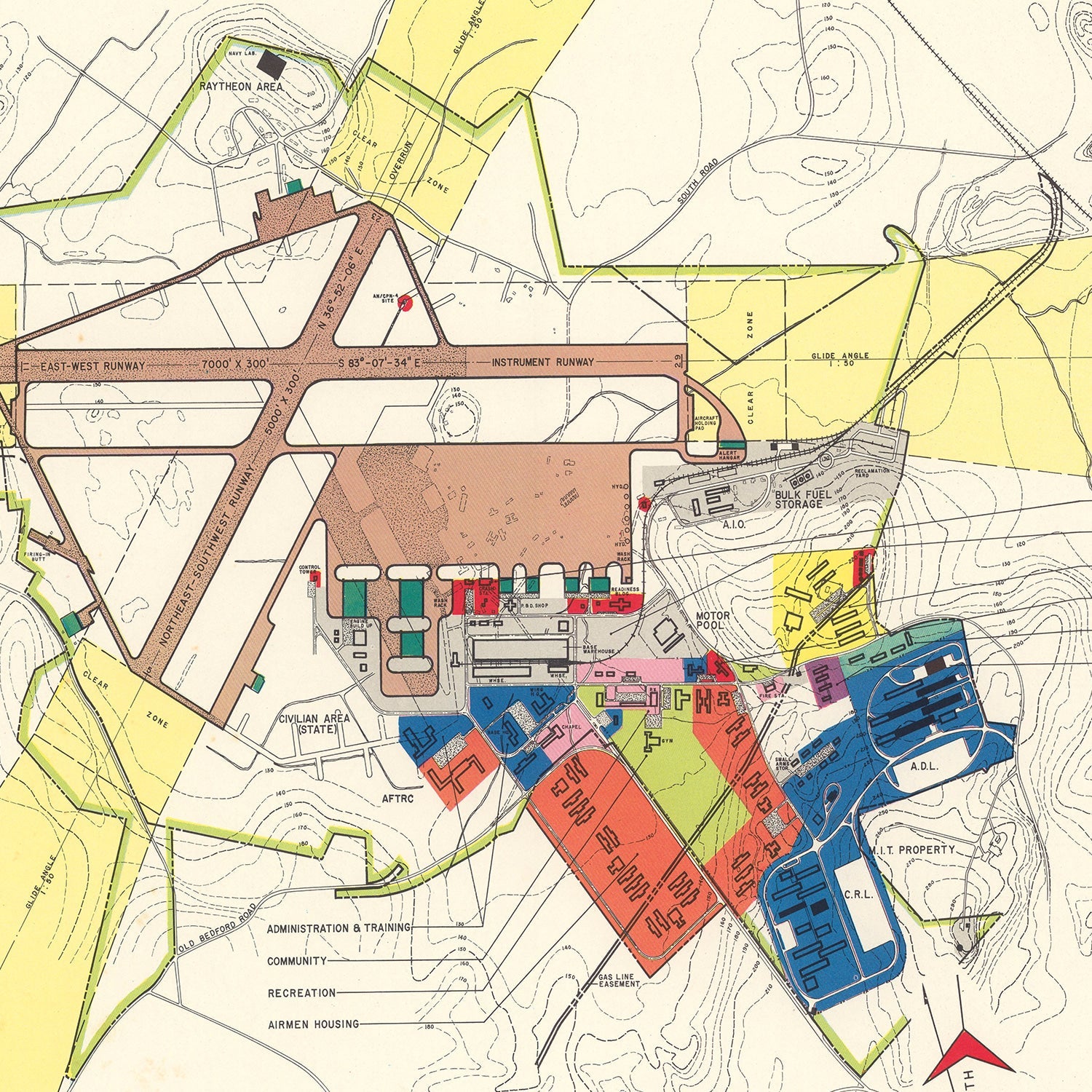 Vintage Map of Cambridge Research Center, 1952