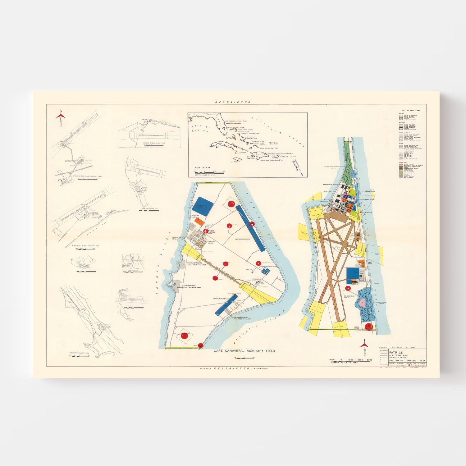 Vintage Map of Patrick Air Force Base, 1952