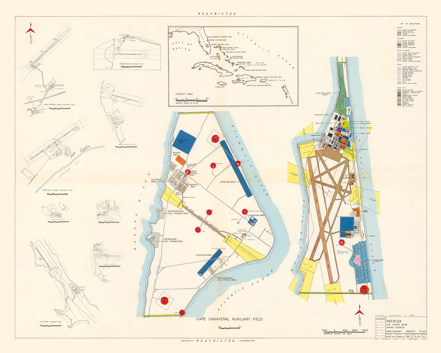Vintage Map of Patrick Air Force Base, 1952