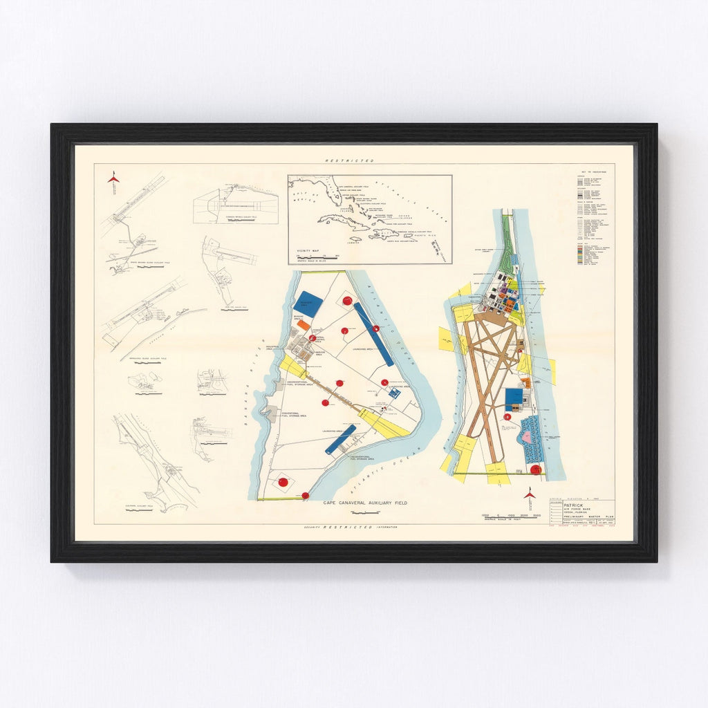 Vintage Map of Patrick Air Force Base, 1952