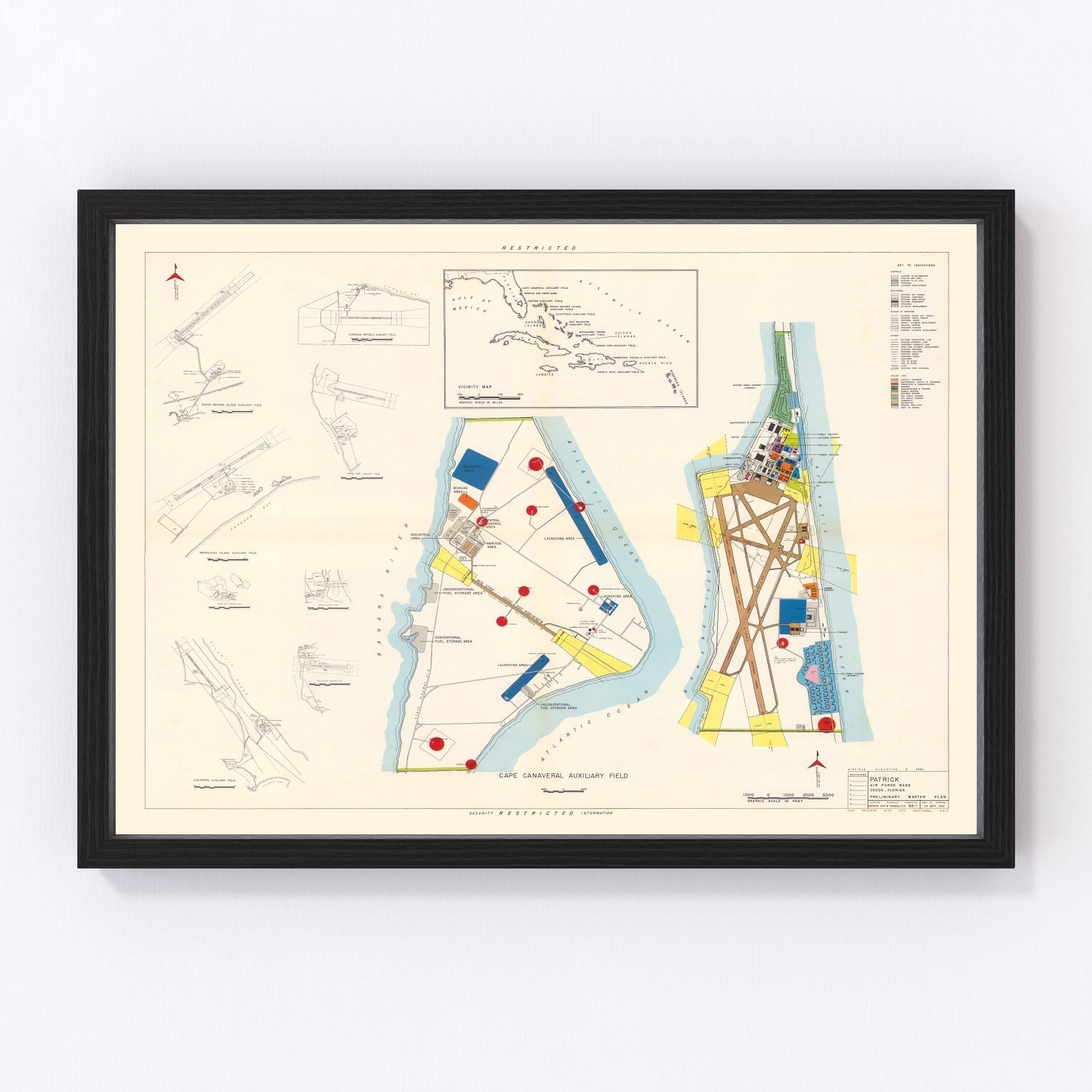 Vintage Map of Patrick Air Force Base, 1952