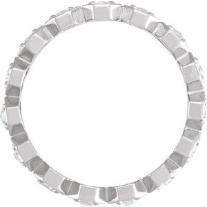 Platinum 3/4 CTW Natural Rose-Cut Diamond Eternity Band Size 4