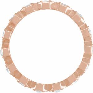 14K Rose 1/2 CTW Natural Rose-Cut Diamond Eternity Band Size 6.5