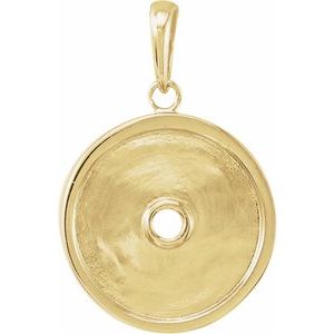 14K Yellow Gold Natural Aquamarine & 1/4 CTW Natural Diamond Disc Pendant