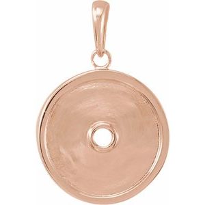 14K Rose Gold Natural Aquamarine & 1/4 CTW Natural Diamond Disc Pendant