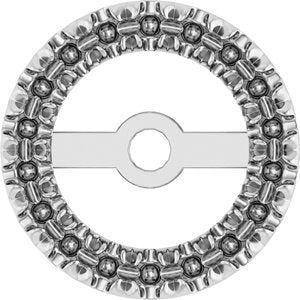 18K Palladium White Gold 1 mm Round 5.3 mm ID French-Set Earring Jacket Mounting – image 2