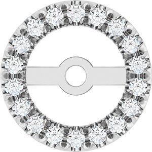 10K White Gold 1 mm Round 5.3 mm ID French-Set Earring Jacket Mounting