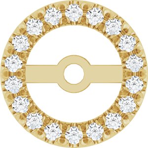 18K Yellow Gold 1 mm Round 5.3 mm ID French-Set Earring Jacket Mounting