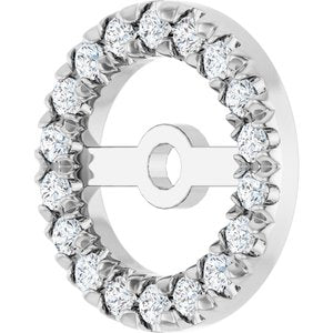 18K Palladium White Gold 1 mm Round 5.3 mm ID French-Set Earring Jacket Mounting – image 3