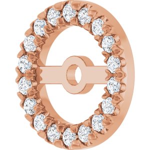 10K Rose Gold 1 mm Round 5.3 mm ID French-Set Earring Jacket Mounting – image 3