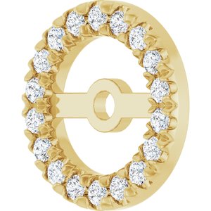 18K Yellow Gold 1 mm Round 5.3 mm ID French-Set Earring Jacket Mounting – image 3