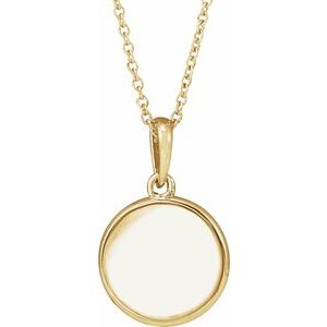 14K Yellow Gold .005 CT Diamond Engravable Necklace