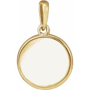 14K Yellow Gold .005 CT Natural Diamond Engravable Pendant